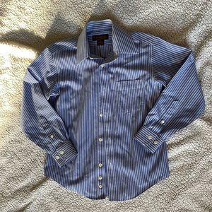 Boys, Brooks Brothers button-down dress shirt, size 8, blue and white stripe